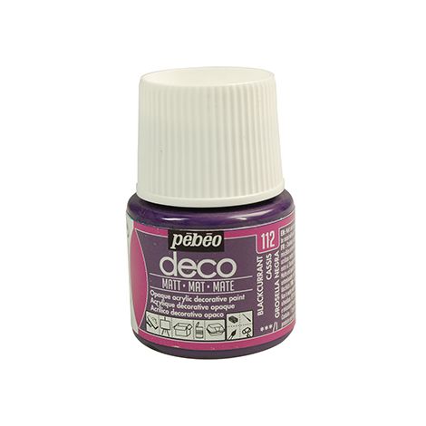 Farba Pebeo Deco Matowa 45ml, Fioletowa/112 Blackcurrant Cassis